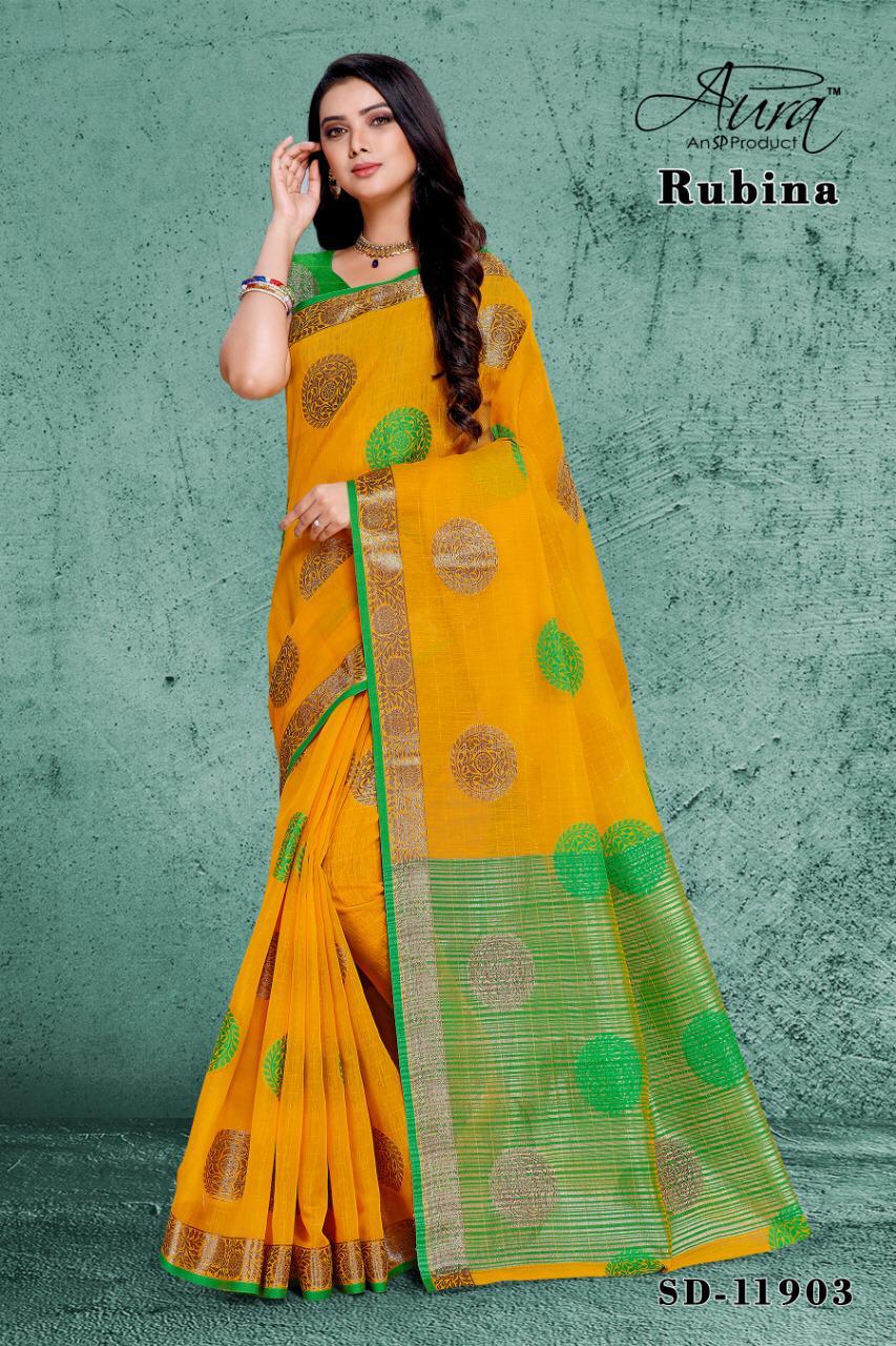 Rubina By Aura 11901 To 11904 Series Indian Traditional Wear Collection Beautiful Stylish Fancy Colorful Party Wear & Occasional Wear Pure Soft Cotton Sarees At Wholesale Price