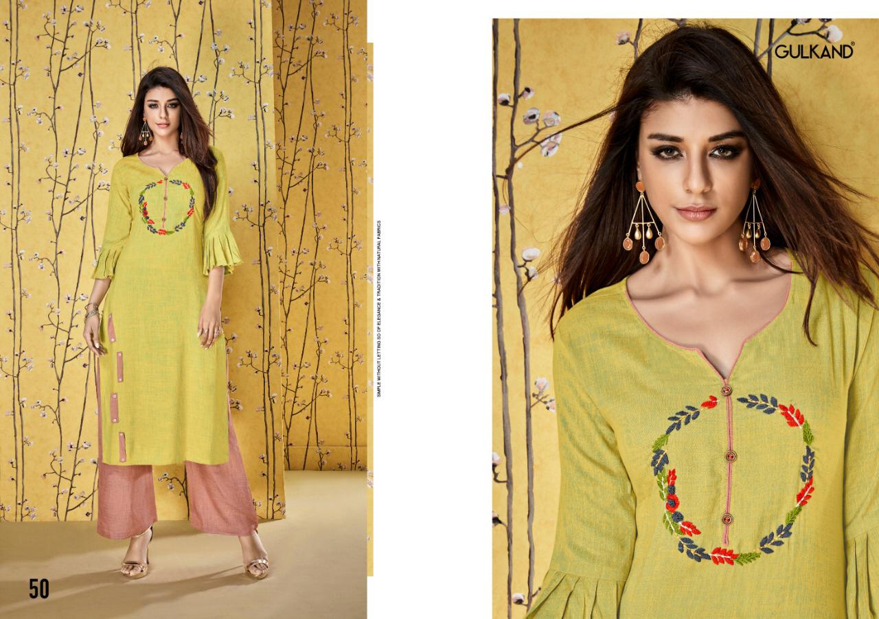 Ruhani By Gulkand 45 To 50 Series Beautiful Colorful Stylish Fancy Casual Wear & Ethnic Wear & Ready To Wear Heavy Two Tone Rayon With Palazzo Kurtis At Wholesale Price