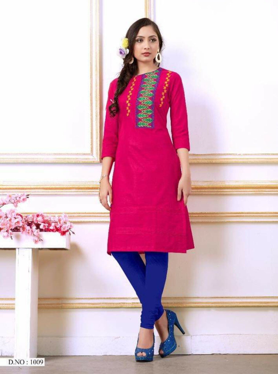 Ruhi By Ishaani Lifestyle 1001 To 1010 Series Beautiful Stylish Colorful Fancy Party Wear & Ethnic Wear & Ready To Wear Cotton Slub Kurtis At Wholesale Price