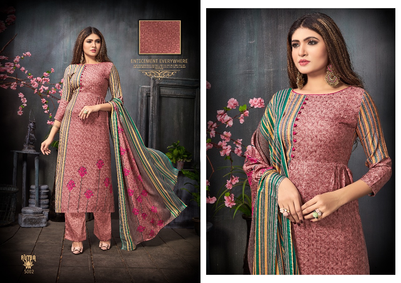 Rutba By Shri Vijay 5001 To 5010 Series Winter Collection Suits Beautiful Stylish Fancy Colorful Winter Wear & Ethnic Wear Pure Pashmina Printed Dresses At Wholesale Price