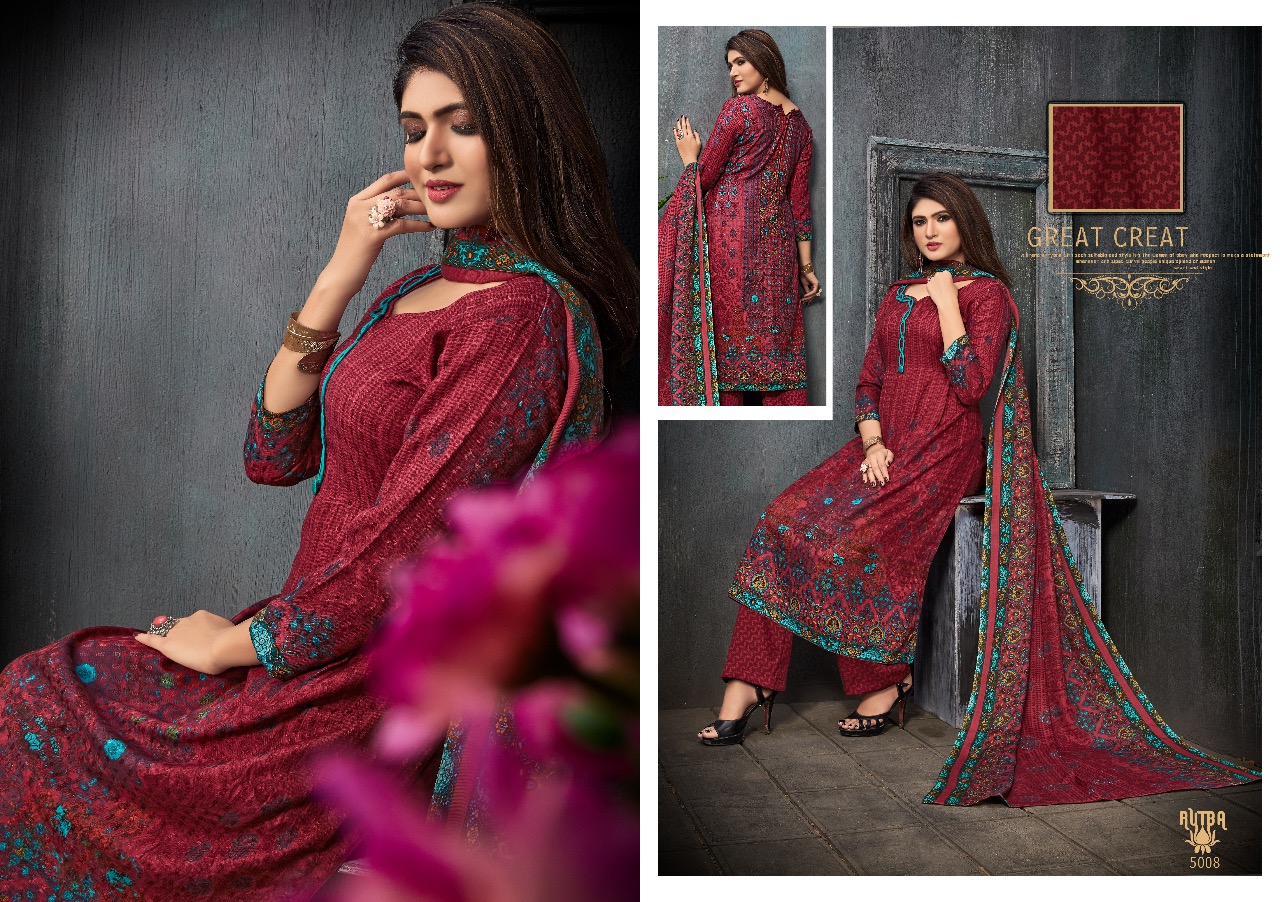 Rutba By Shri Vijay 5001 To 5010 Series Winter Collection Suits Beautiful Stylish Fancy Colorful Winter Wear & Ethnic Wear Pure Pashmina Printed Dresses At Wholesale Price