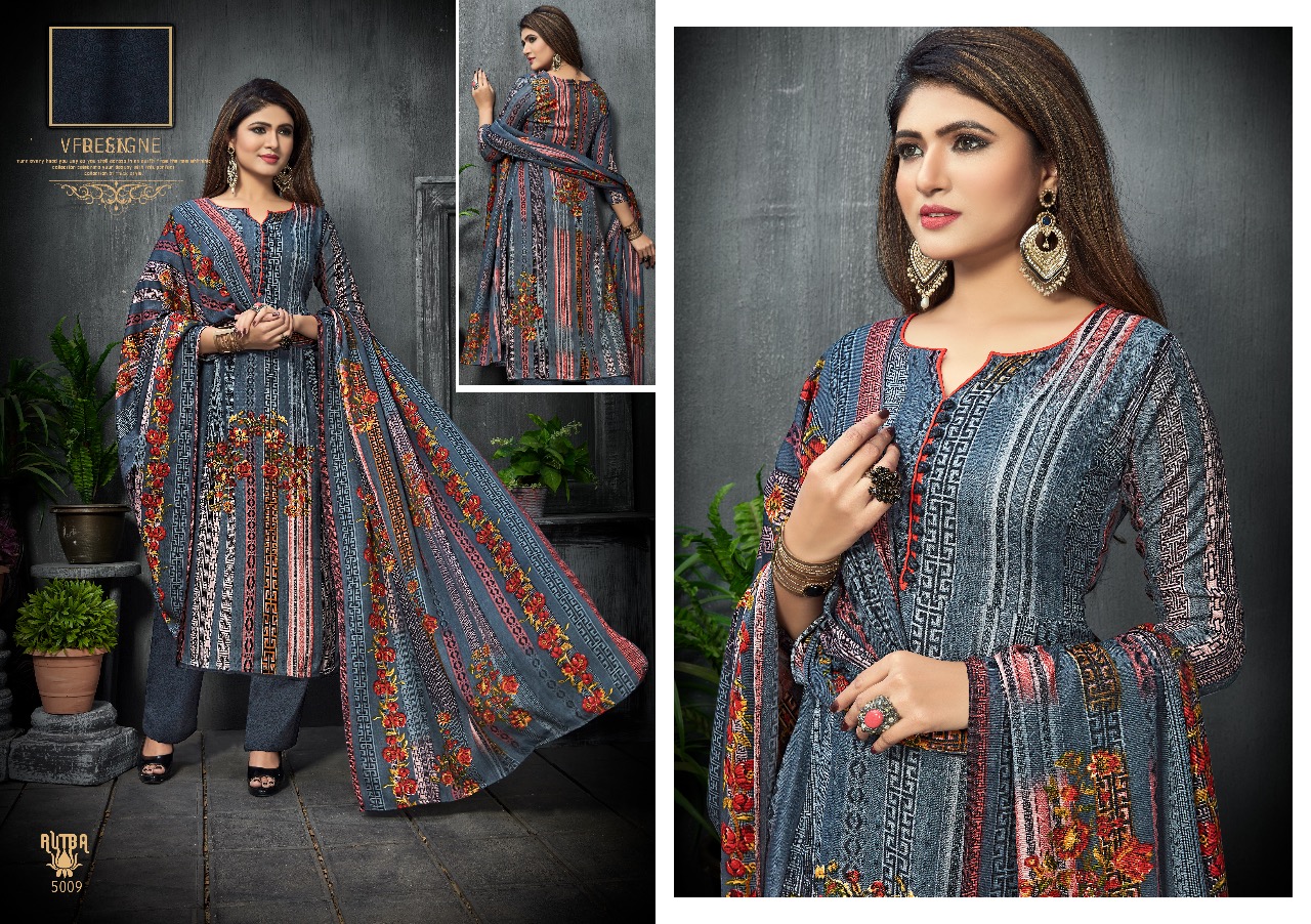 Rutba By Shri Vijay 5001 To 5010 Series Winter Collection Suits Beautiful Stylish Fancy Colorful Winter Wear & Ethnic Wear Pure Pashmina Printed Dresses At Wholesale Price