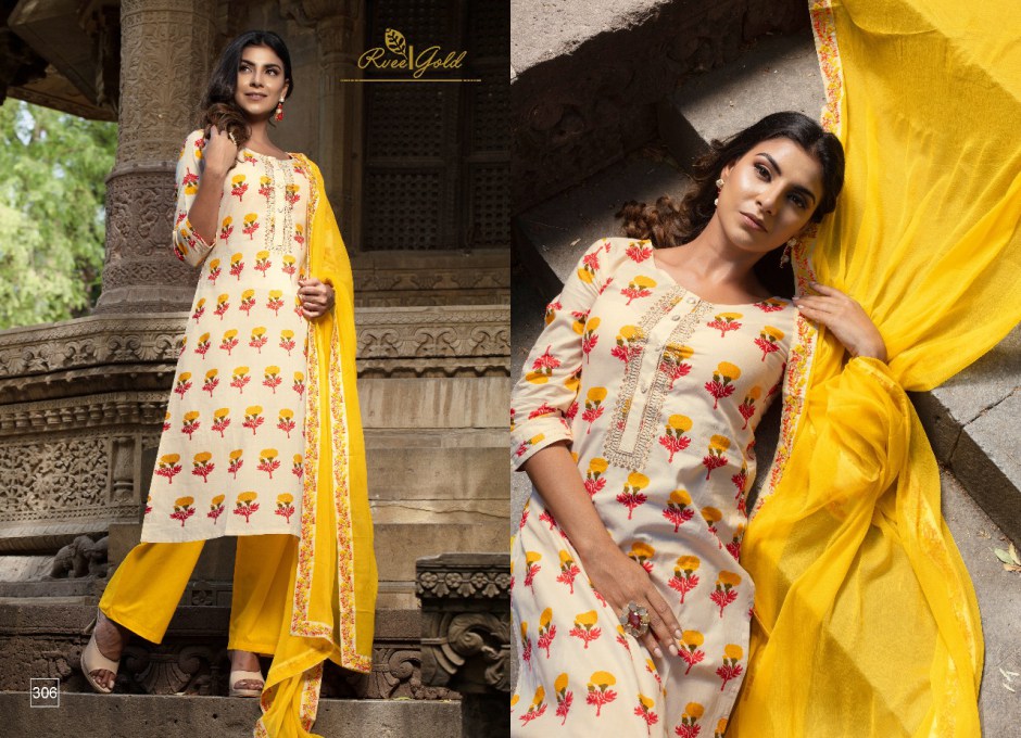 Rvee Gold Hit Designs By Rvee Gold Beautiful Stylish Fancy Colorful Casual Wear & Ethnic Wear Collection Cotton Lawn Embroidered Dresses At Wholesale Price