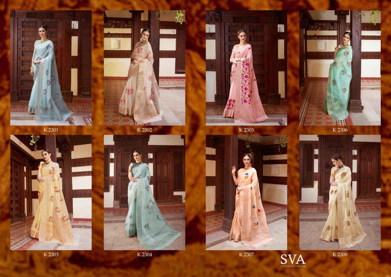 Saahitya By Sva 2301 To 2308 Series Indian Traditional Wear Collection Beautiful Stylish Fancy Colorful Party Wear & Occasional Wear Pure Organza Embroidered Sarees At Wholesale Price