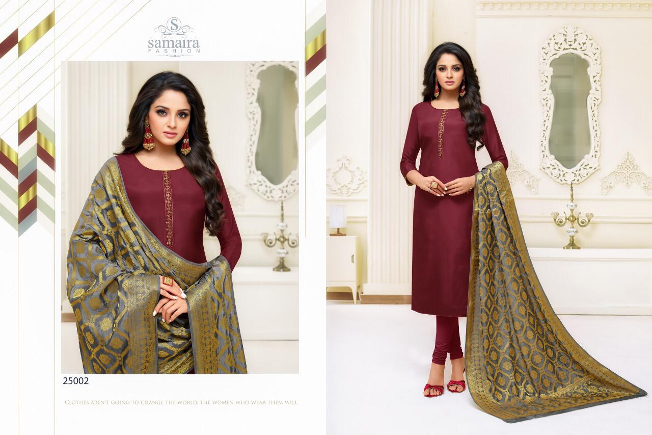 Saaho By Samaira Fashion 25002 To 25007 Beautiful Collection Suits Stylish Fancy Colorful Casual Wear & Ethnic Wear Upada Silk With Embroidery Work Dresses At Wholesale Price