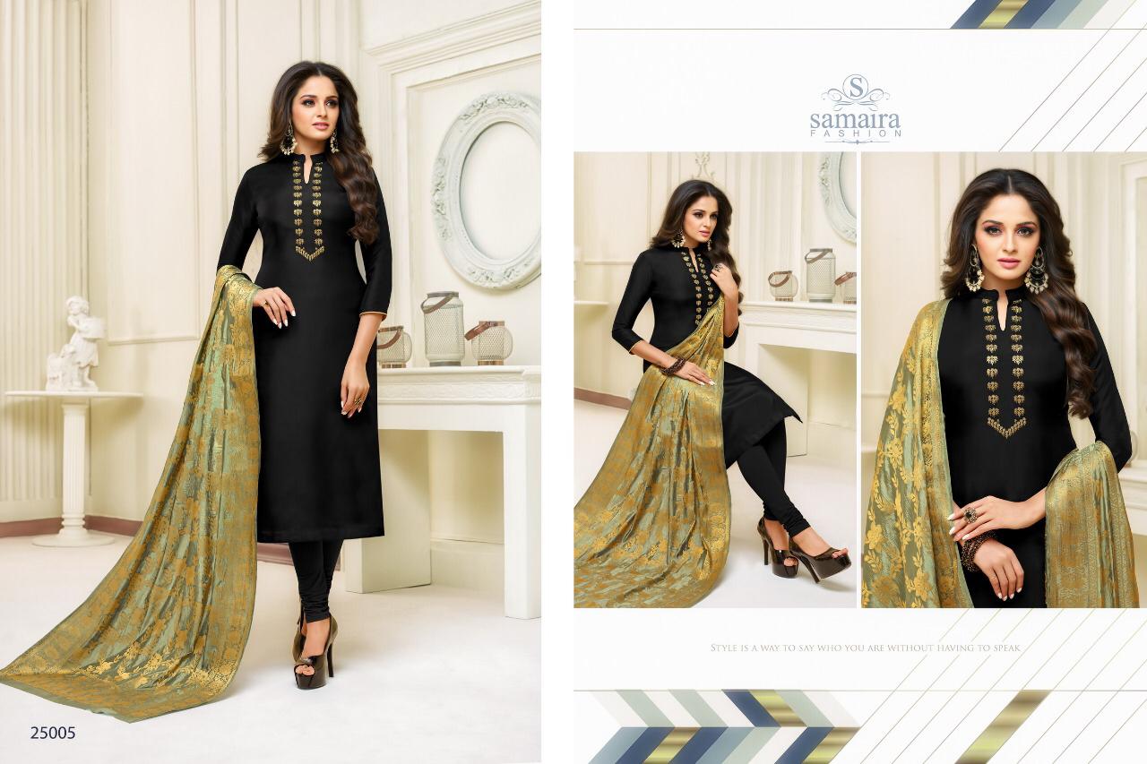 Saaho By Samaira Fashion 25002 To 25007 Beautiful Collection Suits Stylish Fancy Colorful Casual Wear & Ethnic Wear Upada Silk With Embroidery Work Dresses At Wholesale Price