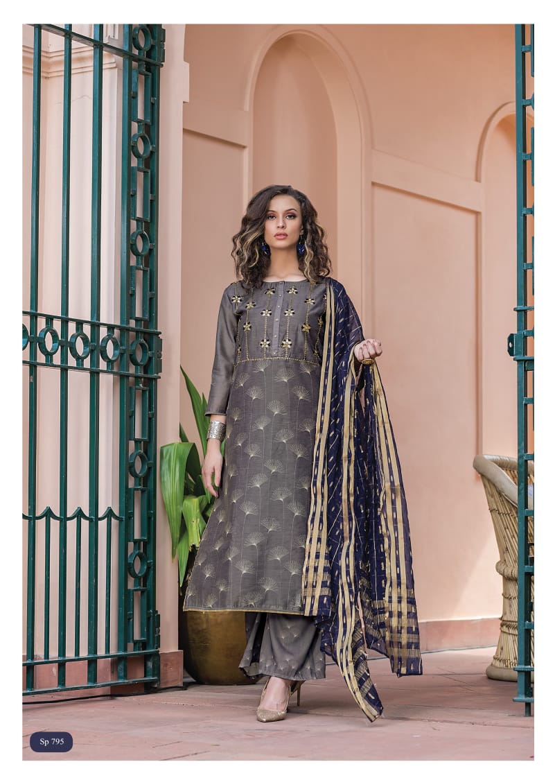 Saarthi By Sri 789 To 796 Series Beautiful Collection Suits Stylish Fancy Colorful Party Wear & Ethnic Wear Chanderi Silk Printed Dresses At Wholesale Price