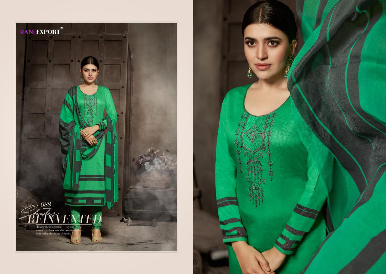 Sabnam Vol-4 By Rani Export 984 To 991 Series Designer Suits Colorful Stylish Fancy Beautiful Collection Casual Wear & Ethnic Wear Pure Jam Cotton Print  With Embroidery Dresses At Wholesale Price