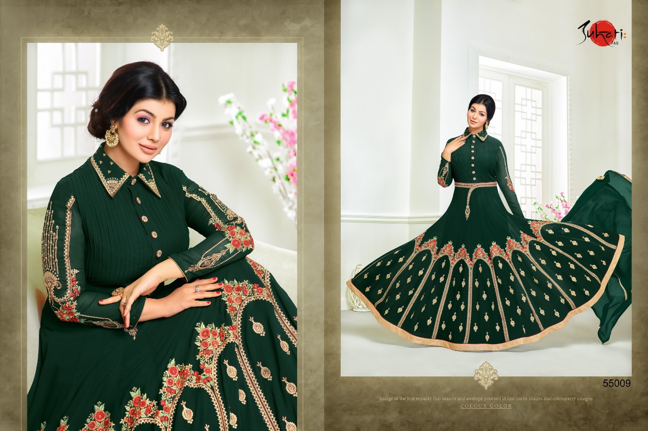 Safrina By Suhati Fab 55008 To 55013 Series Designer Anarkali Suits Colorful Stylish Fancy Beautiful Party Wear & Occasional Wear Faux Georgette Embroidered Dresses At Wholesale Price