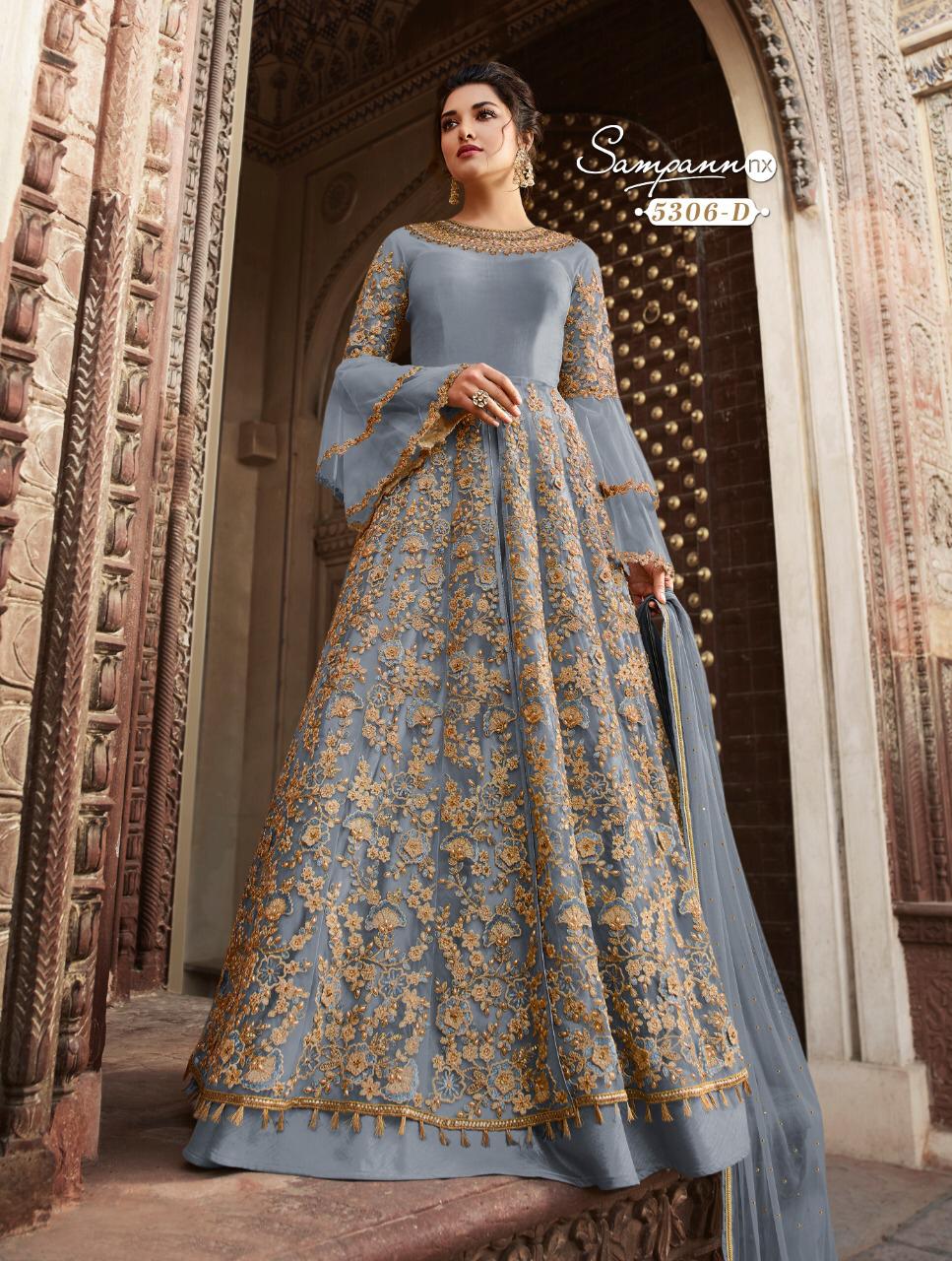 Saga New Colours By Sampann Nx Anarkali Designer Beautiful Suits Colorful Stylish Fancy Casual Wear & Ethnic Wear Net/tafeta Dresses At Wholesale Price
