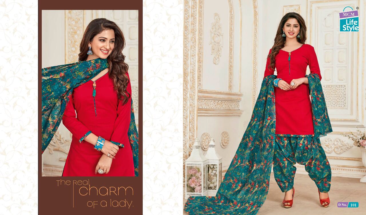 Saheli Vol-6 By Mcm Lifestyle 101 To 115 Series Patiyala Suits Beautiful Stylish Fancy Colorful Casual Wear & Ethnic Wear Pure Cotton Printed Dresses At Wholesale Price