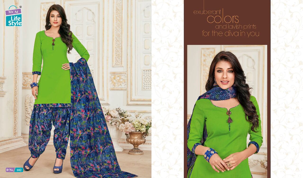 Saheli Vol-6 By Mcm Lifestyle 101 To 115 Series Patiyala Suits Beautiful Stylish Fancy Colorful Casual Wear & Ethnic Wear Pure Cotton Printed Dresses At Wholesale Price