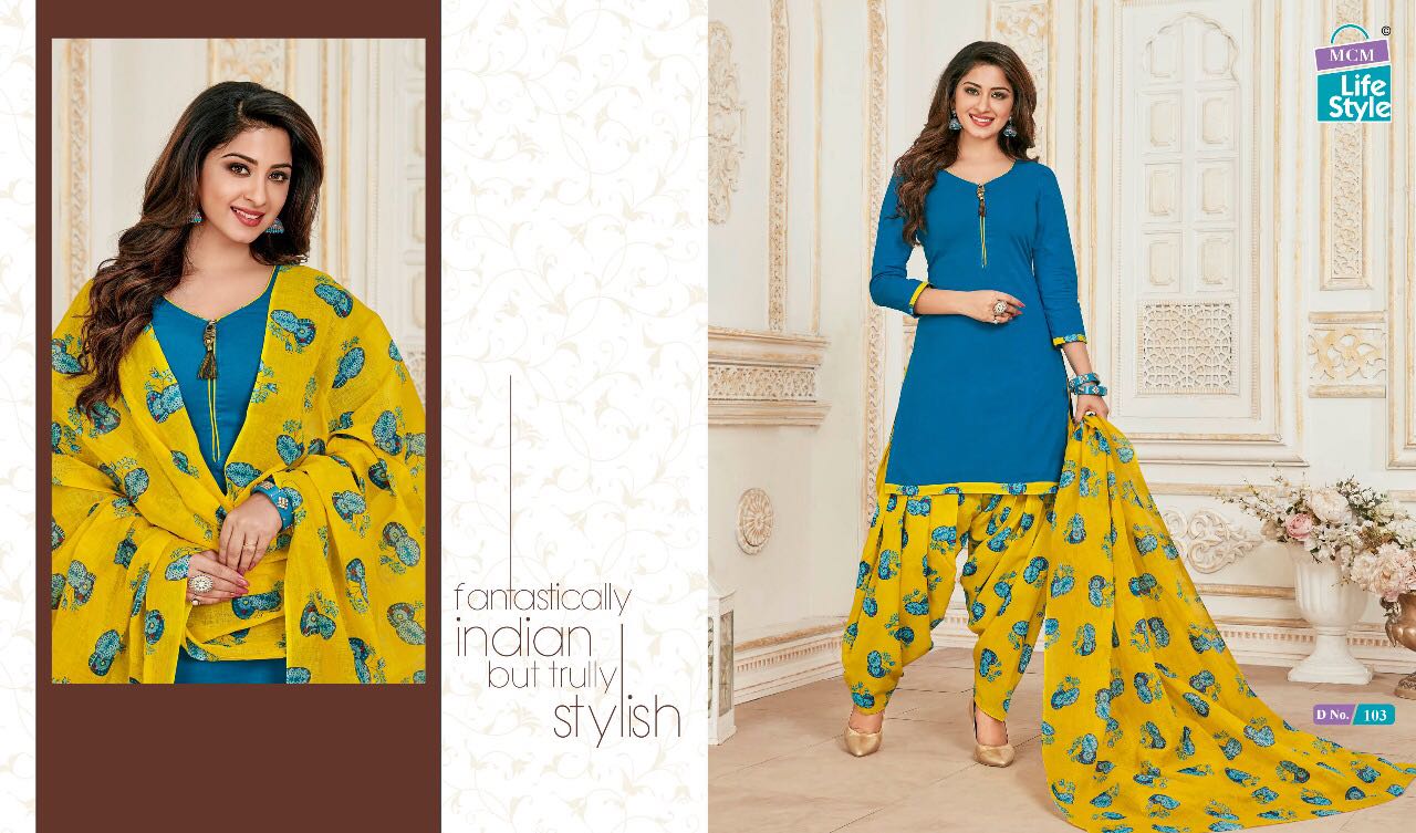 Saheli Vol-6 By Mcm Lifestyle 101 To 115 Series Patiyala Suits Beautiful Stylish Fancy Colorful Casual Wear & Ethnic Wear Pure Cotton Printed Dresses At Wholesale Price