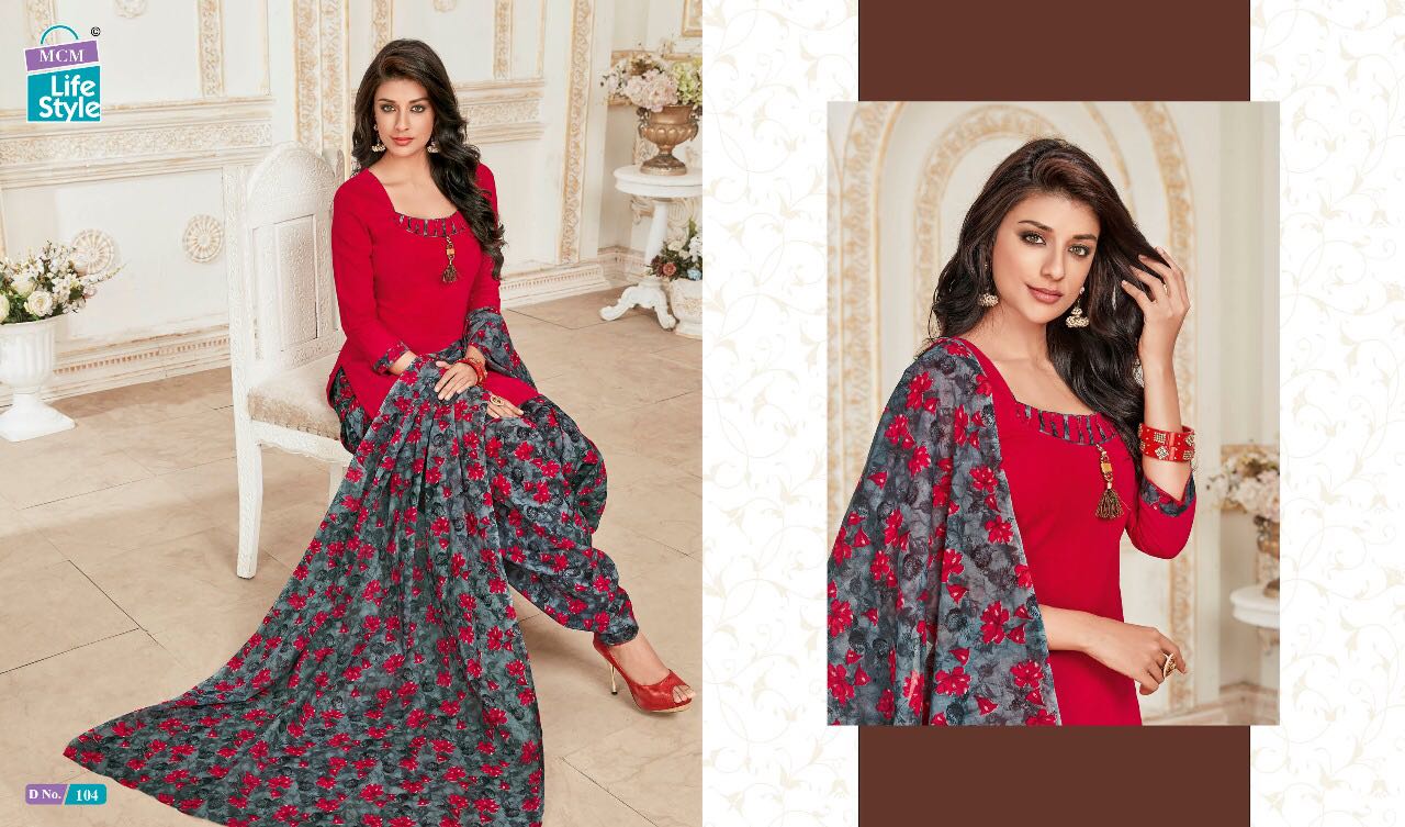 Saheli Vol-6 By Mcm Lifestyle 101 To 115 Series Patiyala Suits Beautiful Stylish Fancy Colorful Casual Wear & Ethnic Wear Pure Cotton Printed Dresses At Wholesale Price