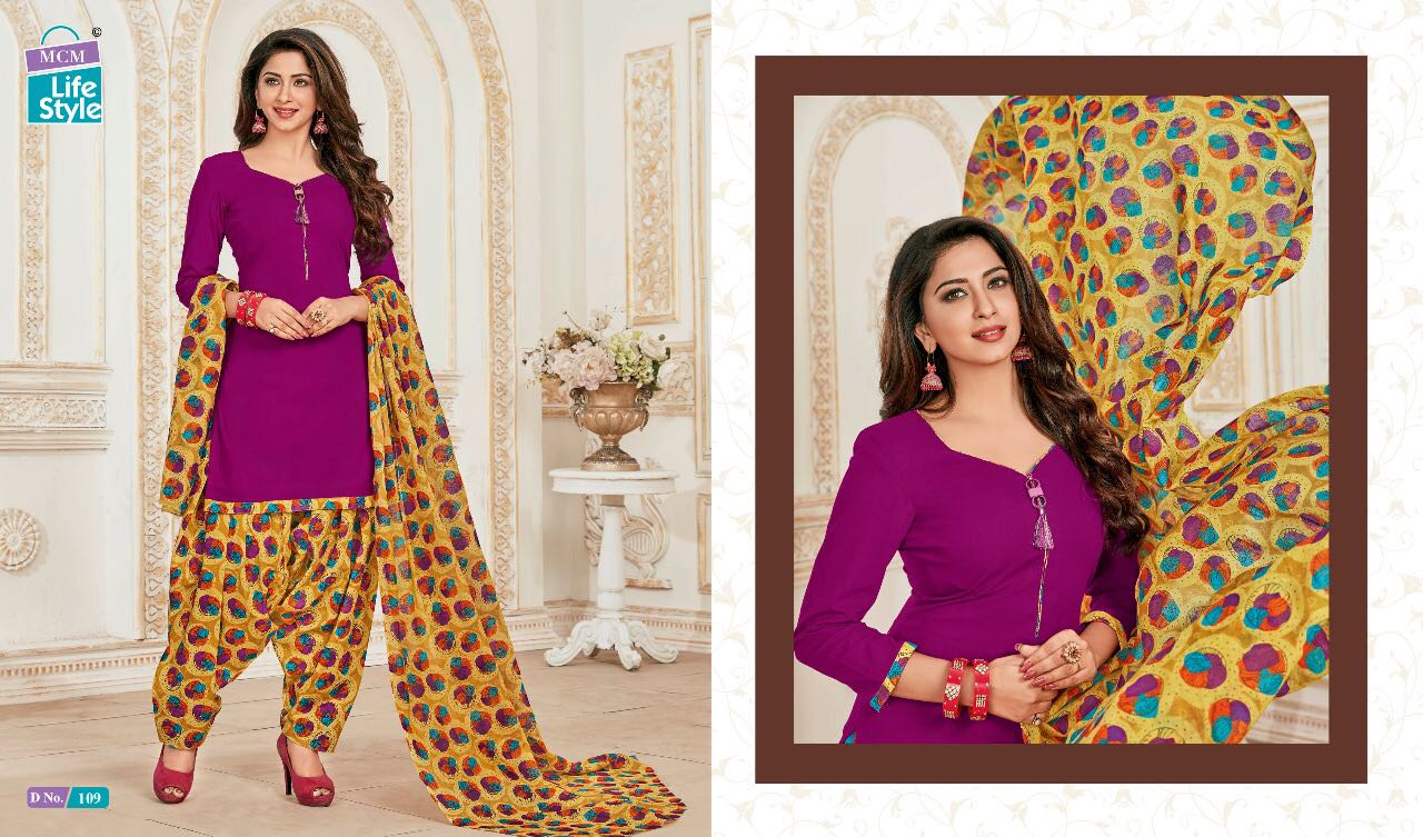 Saheli Vol-6 By Mcm Lifestyle 101 To 115 Series Patiyala Suits Beautiful Stylish Fancy Colorful Casual Wear & Ethnic Wear Pure Cotton Printed Dresses At Wholesale Price