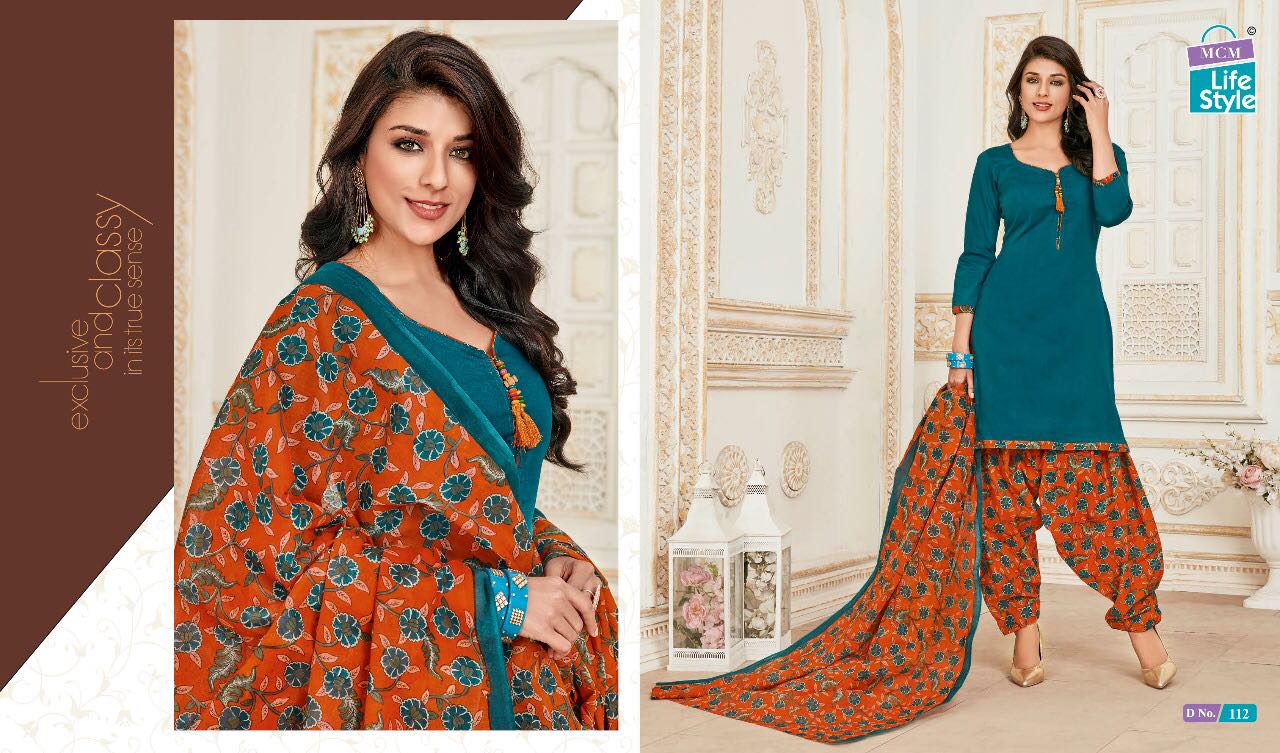 Saheli Vol-6 By Mcm Lifestyle 101 To 115 Series Patiyala Suits Beautiful Stylish Fancy Colorful Casual Wear & Ethnic Wear Pure Cotton Printed Dresses At Wholesale Price