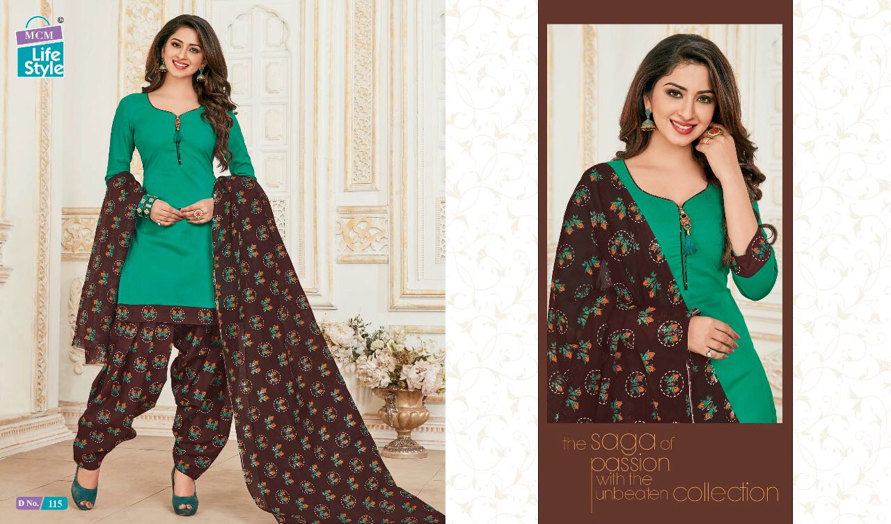 Saheli Vol-6 By Mcm Lifestyle 101 To 115 Series Patiyala Suits Beautiful Stylish Fancy Colorful Casual Wear & Ethnic Wear Pure Cotton Printed Dresses At Wholesale Price