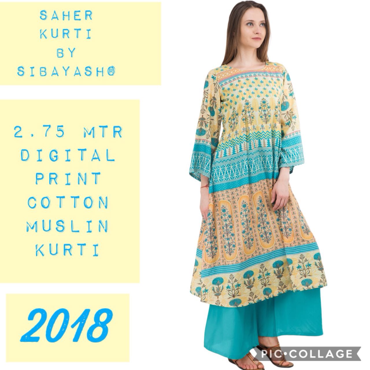 Saher By Sibayash 01 To 05 Series Designer Pakistani Style Beautiful Stylish Fancy Colorful Party Wear & Ethnic Wear Pure Digital Cotton Muslin Kurtis At Wholesale Price