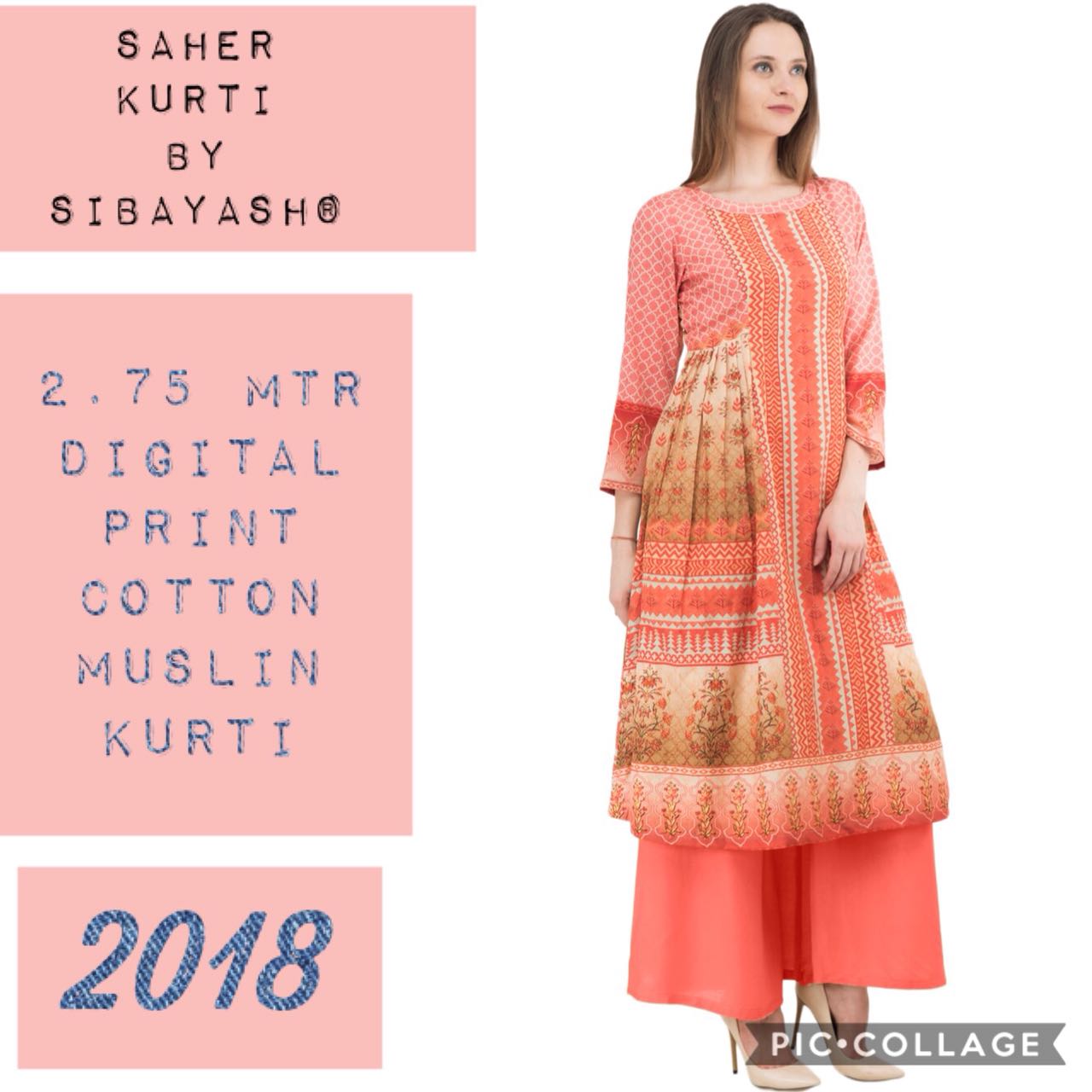 Saher By Sibayash 01 To 05 Series Designer Pakistani Style Beautiful Stylish Fancy Colorful Party Wear & Ethnic Wear Pure Digital Cotton Muslin Kurtis At Wholesale Price