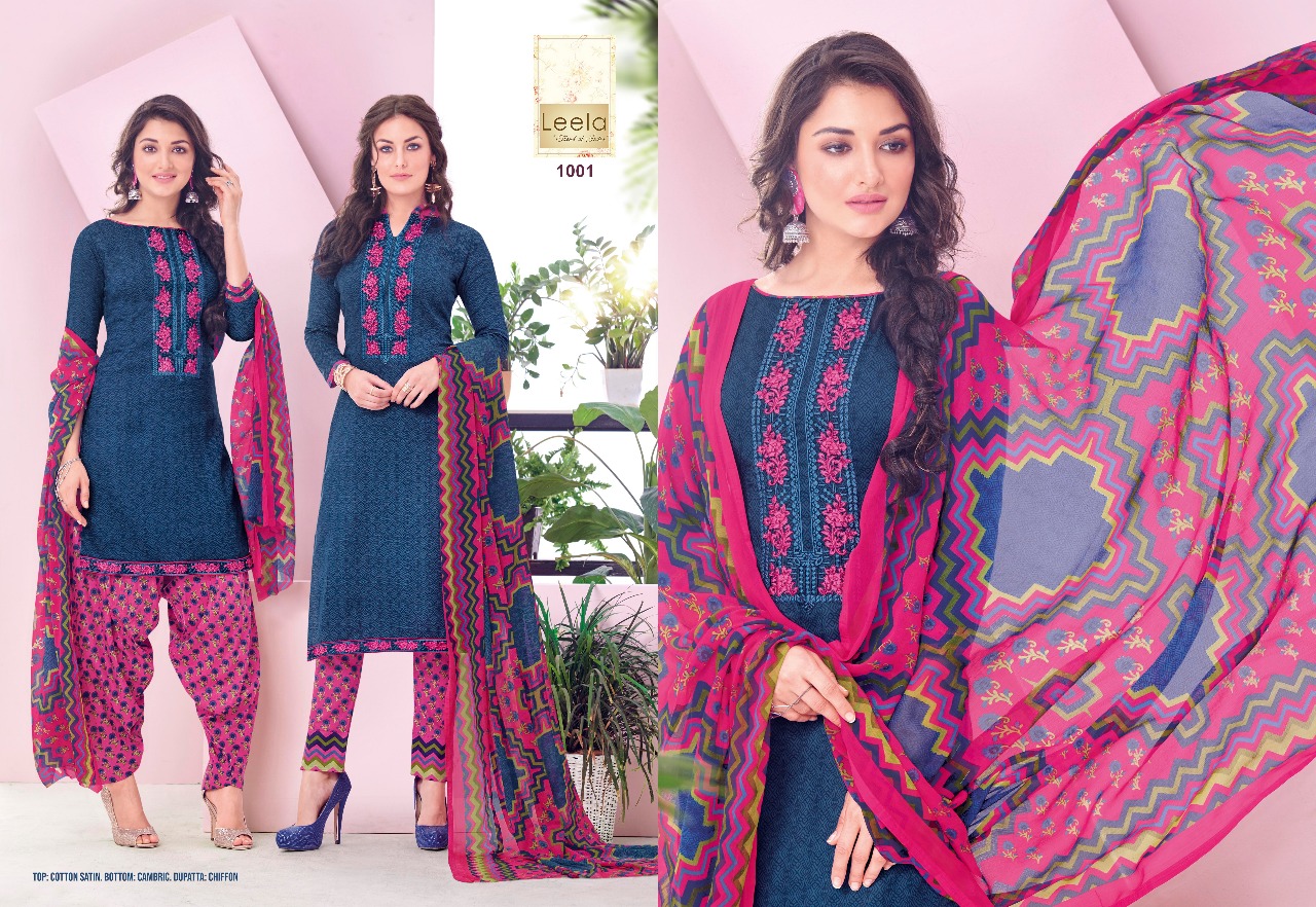 Saloni By Leela 1001 To 1006 Series Beautiful Stylish Fancy Colorful Casual Wear & Ethnic Wear Cotton Satin Printed Dresses At Wholesale Price