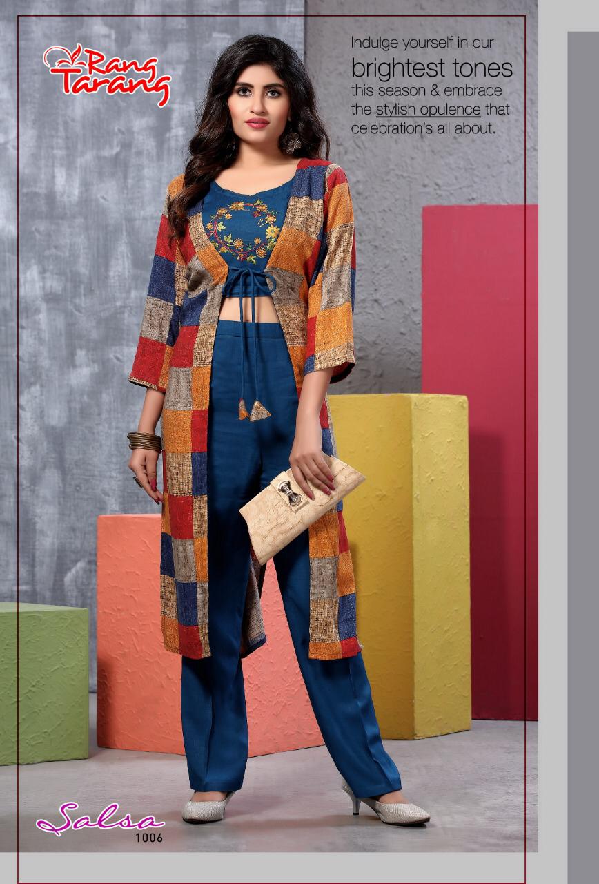 Salsa Vol-2 By Tarang 1001 To 1010 Series Stylish Fancy Beautiful Colorful Casual Wear & Ethnic Wear Rayon Printed Kurtis With Pant At Wholesale Price