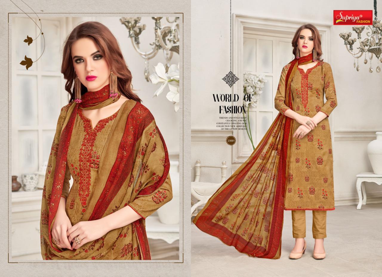 Sameera Vol-23 By Supriya Fashion 23001 To 23010 Series Beautiful Suits Stylish Fancy Colorful Party Wear & Ethnic Wear Glace Cotton With Embroidery Dresses At Wholesale Price