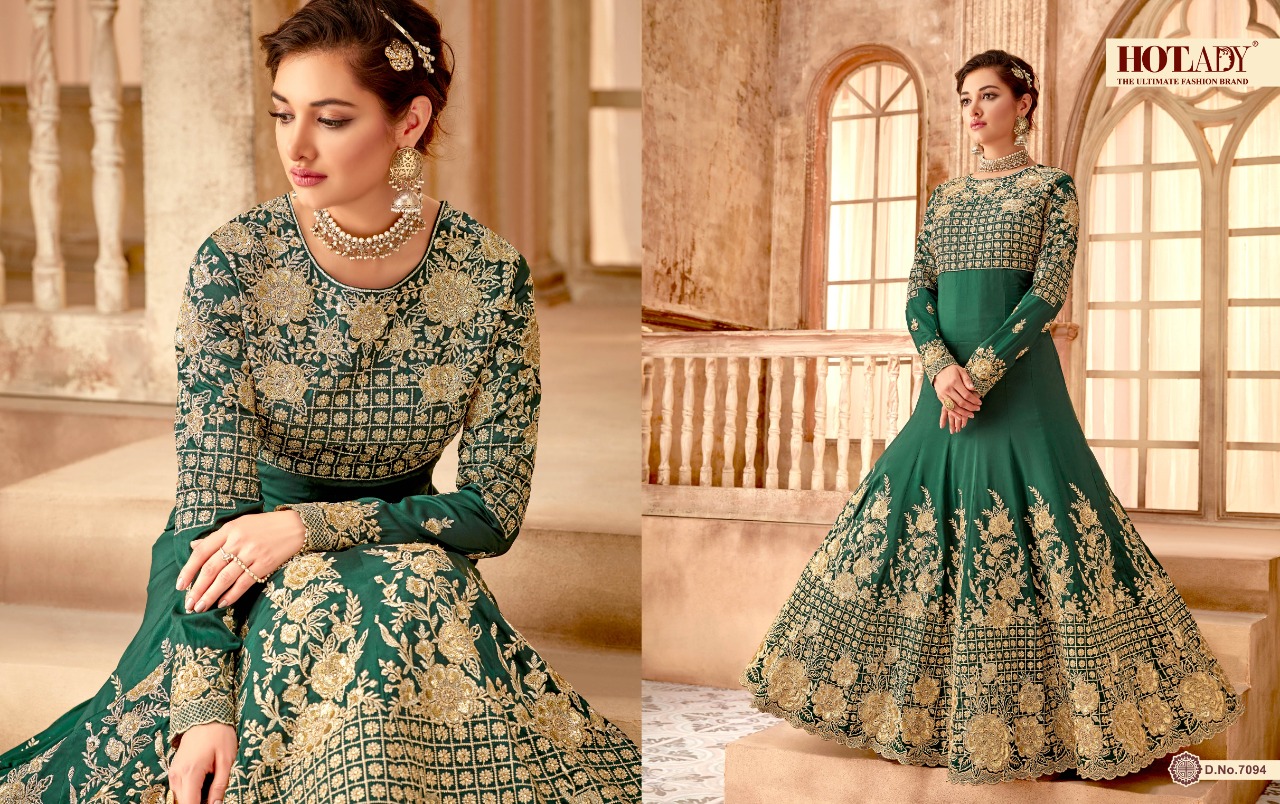 Sameera By Hot Lady 7091 To 7095 Series Beautiful Anarkali Embroidered Designer Stylish Colorful Ethnic Party Wear Occasional Wear Traditional Wear Velvet/georgette Dresses At Wholesale Price