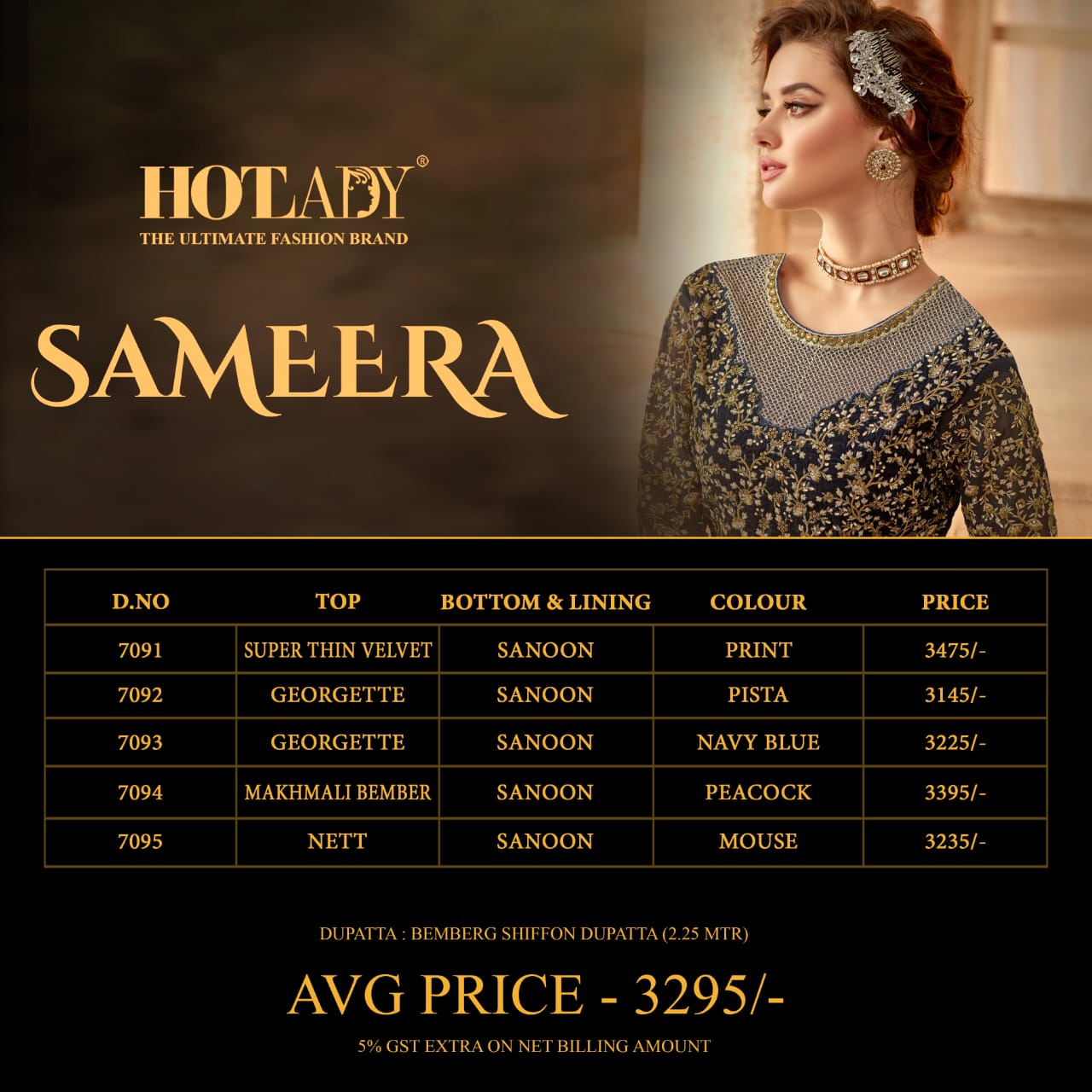 Sameera By Hot Lady 7091 To 7095 Series Beautiful Anarkali Embroidered Designer Stylish Colorful Ethnic Party Wear Occasional Wear Traditional Wear Velvet/georgette Dresses At Wholesale Price
