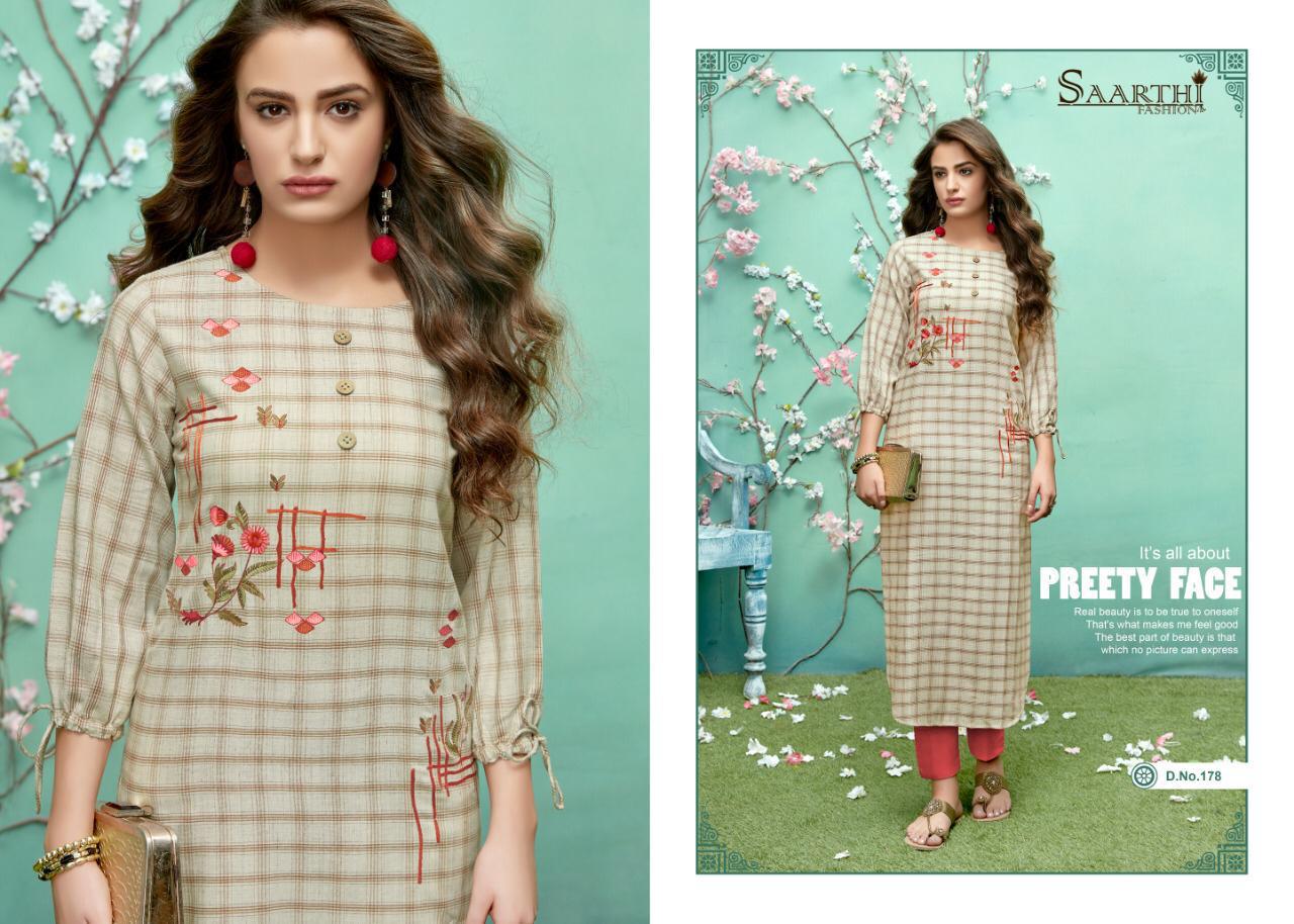 Sameera By Saarthi Fashion 178 To 182 Series Beautiful Colorful Stylish Fancy Casual Wear & Ethnic Wear & Ready To Wear Silk Slub Printed Kurtis At Wholesale Price