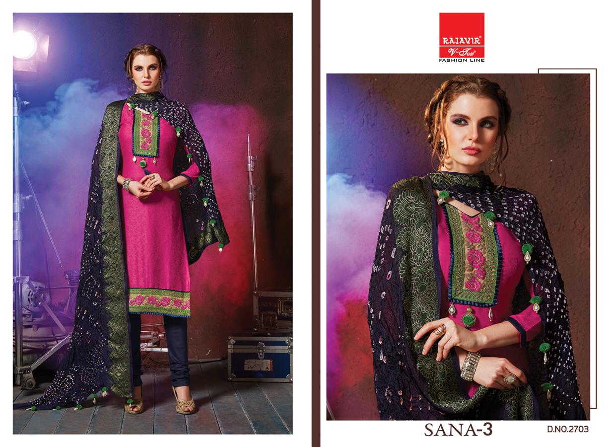 Sana Vol-3 By Rajavir Fashion Line 2701 To 2709 Series Beautiful Stylish Designer Embroidered Party Wear Glace Cotton Embroidered Dresses At Wholesale Price