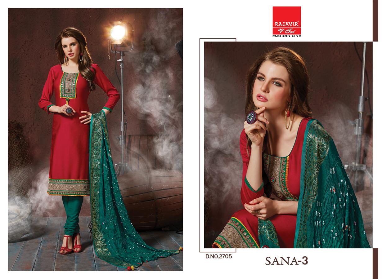 Sana Vol-3 By Rajavir Fashion Line 2701 To 2709 Series Beautiful Stylish Designer Embroidered Party Wear Glace Cotton Embroidered Dresses At Wholesale Price
