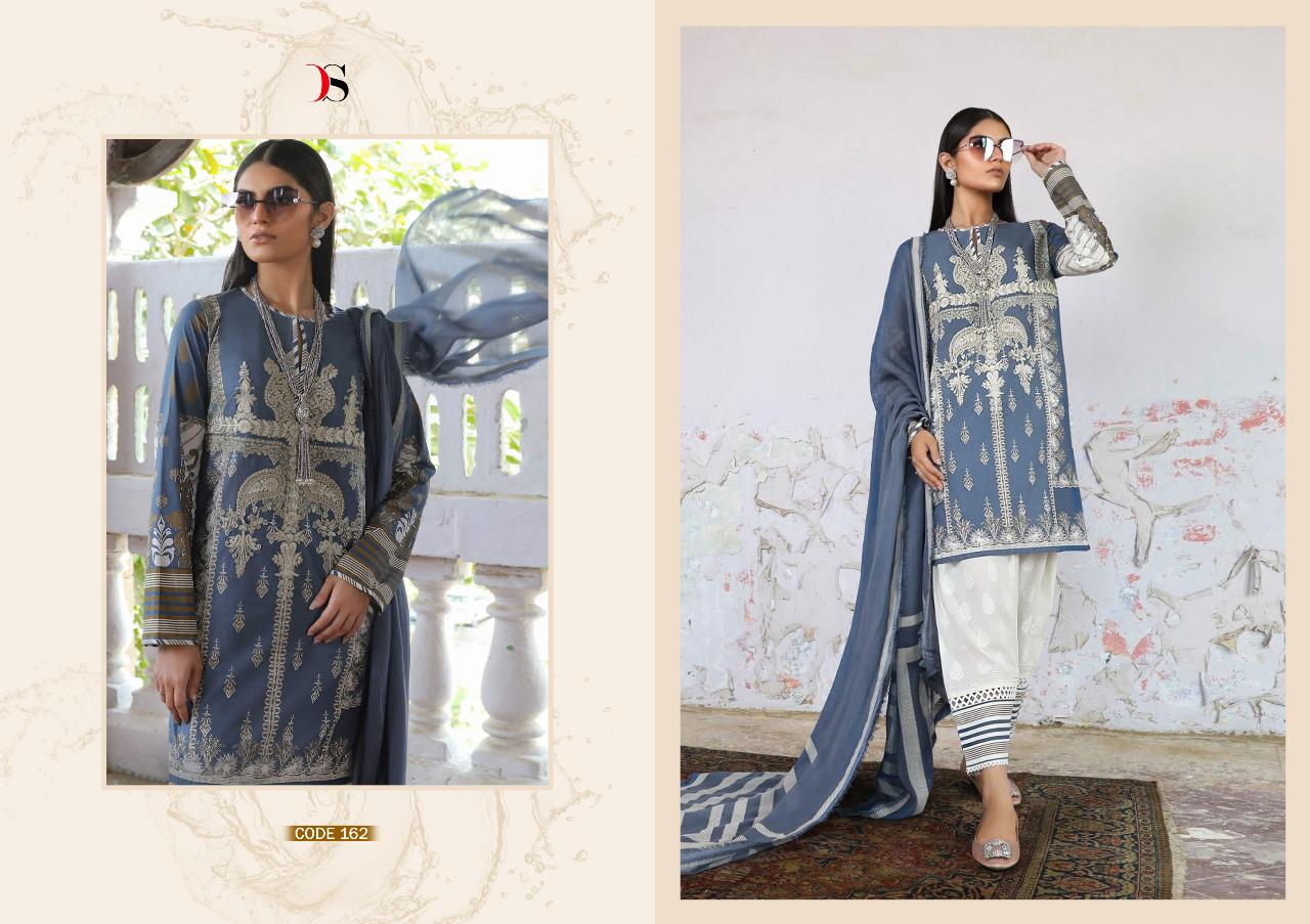 Sana Safinaz Kurnool Collection-19 By Deepy Suits 161 To 167 Series Designer Pakistani Suits Colorful Stylish Fancy Beautiful Collection Casual Wear & Ethnic Wear Pure Cotton Print With Gold Embroidered Dresses At Wholesale Price