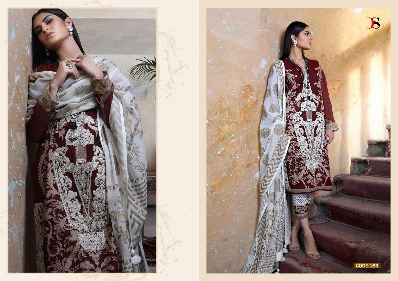 Sana Safinaz Kurnool Collection-19 By Deepy Suits 161 To 167 Series Designer Pakistani Suits Colorful Stylish Fancy Beautiful Collection Casual Wear & Ethnic Wear Pure Cotton Print With Gold Embroidered Dresses At Wholesale Price