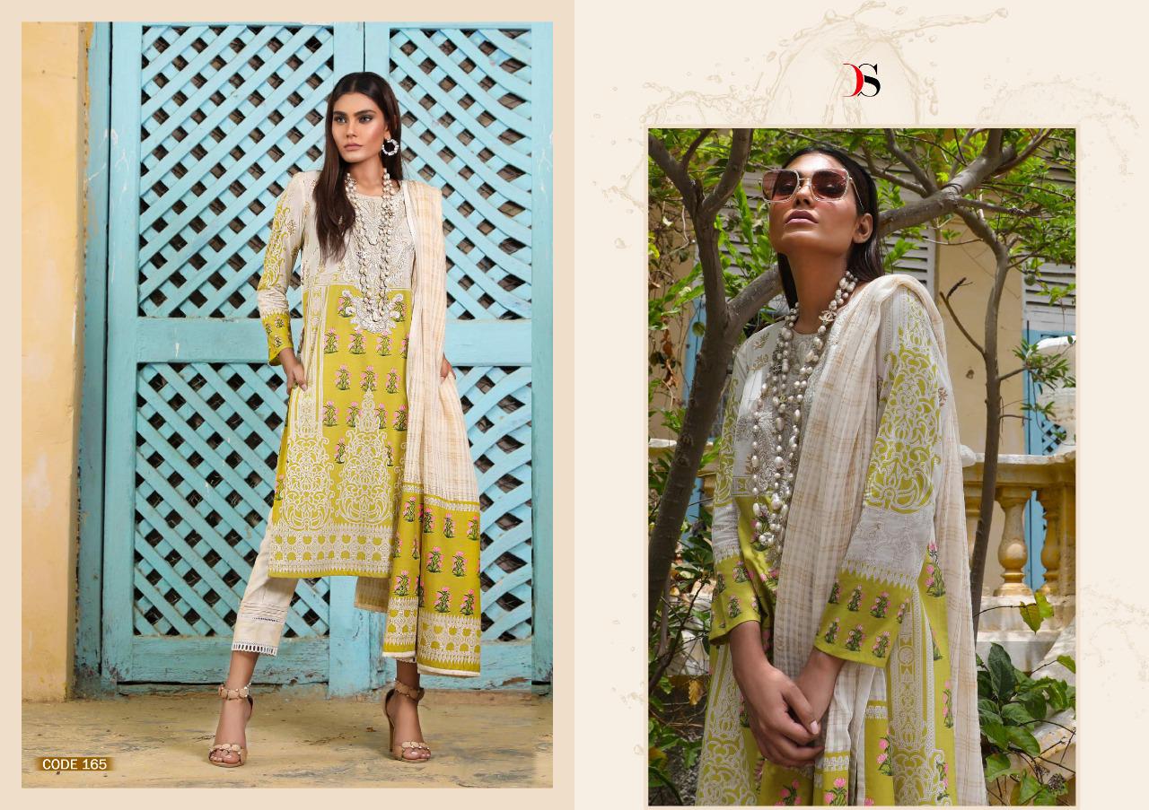 Sana Safinaz Kurnool Collection-19 By Deepy Suits 161 To 167 Series Designer Pakistani Suits Colorful Stylish Fancy Beautiful Collection Casual Wear & Ethnic Wear Pure Cotton Print With Gold Embroidered Dresses At Wholesale Price