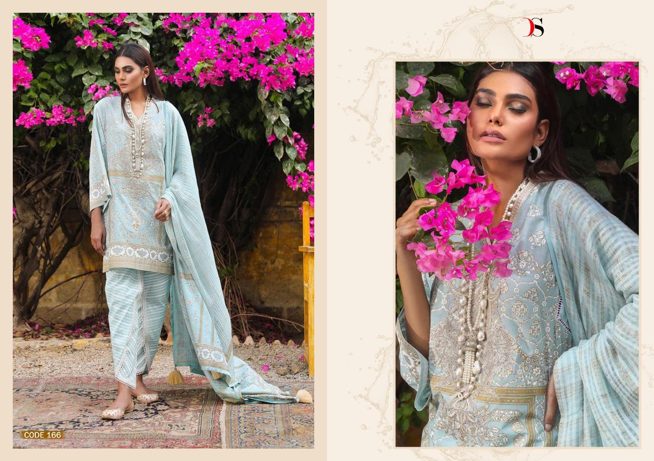 Sana Safinaz Kurnool Collection-19 By Deepy Suits 161 To 167 Series Designer Pakistani Suits Colorful Stylish Fancy Beautiful Collection Casual Wear & Ethnic Wear Pure Cotton Print With Gold Embroidered Dresses At Wholesale Price