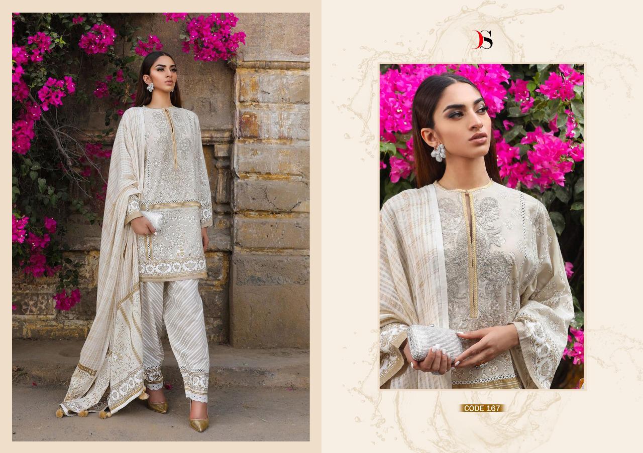 Sana Safinaz Kurnool Collection-19 By Deepy Suits 161 To 167 Series Designer Pakistani Suits Colorful Stylish Fancy Beautiful Collection Casual Wear & Ethnic Wear Pure Cotton Print With Gold Embroidered Dresses At Wholesale Price
