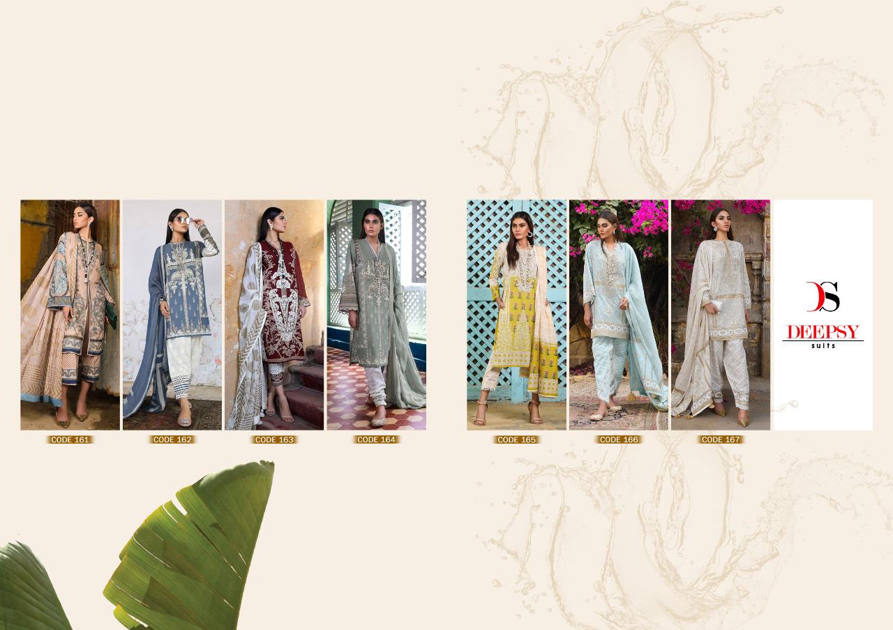 Sana Safinaz Kurnool Collection-19 By Deepy Suits 161 To 167 Series Designer Pakistani Suits Colorful Stylish Fancy Beautiful Collection Casual Wear & Ethnic Wear Pure Cotton Print With Gold Embroidered Dresses At Wholesale Price
