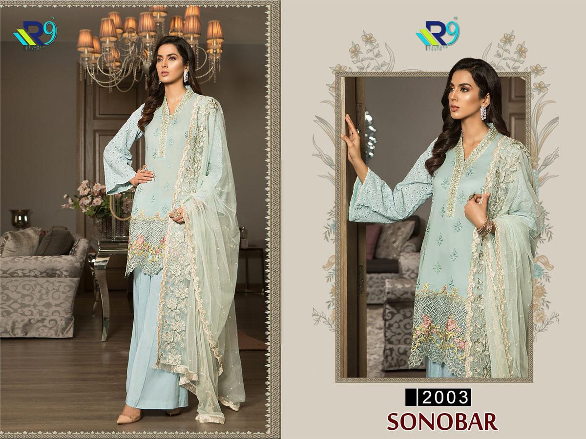 Sanobar By R9 2001 To 2004 Series Designer Pakistani Suits Beautiful Fancy Stylish Colorful Party Wear & Occasional Wear Georgette Embroidery Dresses At Wholesale Price