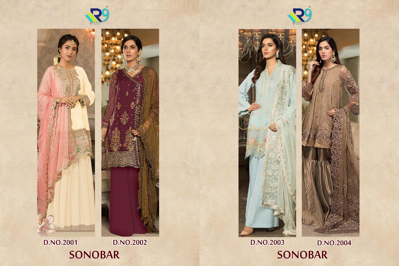 Sanobar By R9 2001 To 2004 Series Designer Pakistani Suits Beautiful Fancy Stylish Colorful Party Wear & Occasional Wear Georgette Embroidery Dresses At Wholesale Price