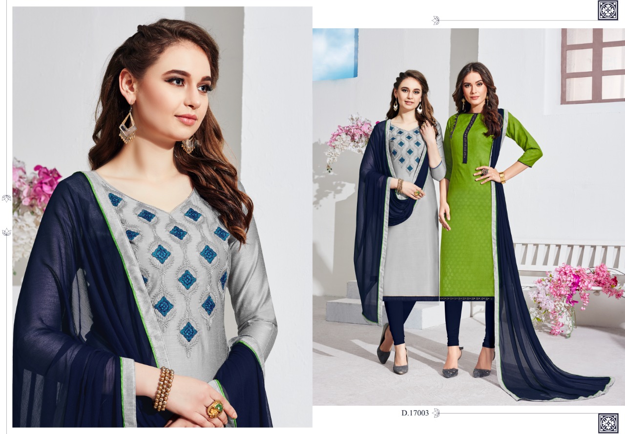 Sanwari Saloni Vol-6  By Assian Art 17001 To 17012 Series Indian Traditional Wear Collection Beautiful Stylish Fancy Colorful Party Wear & Occasional Wear Heavy Chanderi With Embroidery Work Dress At Wholesale Price