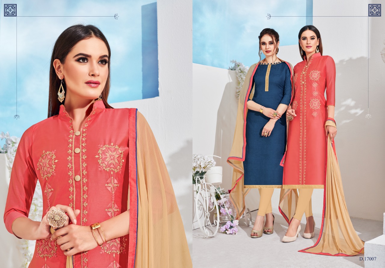 Sanwari Saloni Vol-6  By Assian Art 17001 To 17012 Series Indian Traditional Wear Collection Beautiful Stylish Fancy Colorful Party Wear & Occasional Wear Heavy Chanderi With Embroidery Work Dress At Wholesale Price