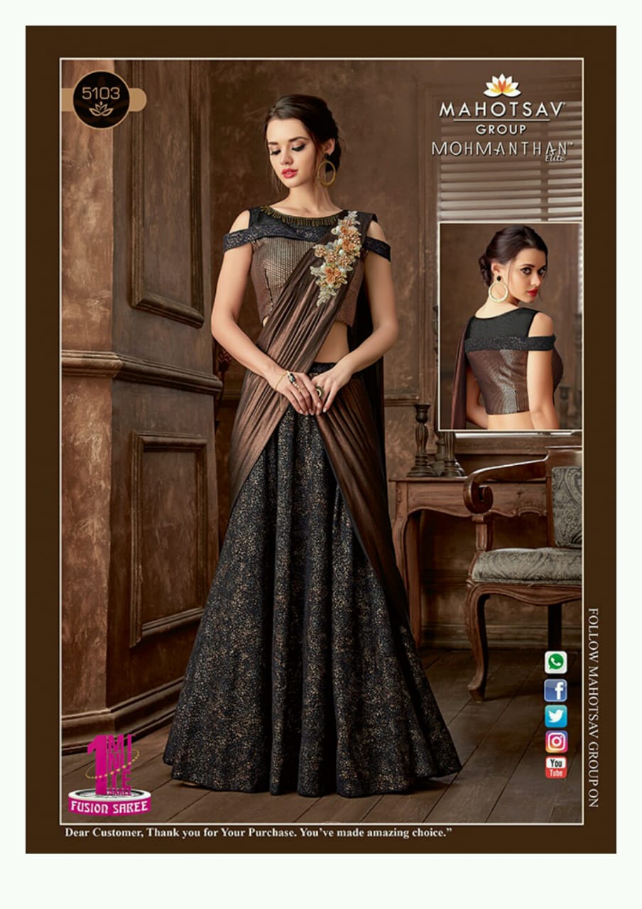 Sarabella By Mohmanthan 4707 & 5103 Series Indian Designer Wedding Collection Beautiful Stylish Fancy Colorful Party Wear & Occasional Wear Fancy Sarees At Wholesale Price