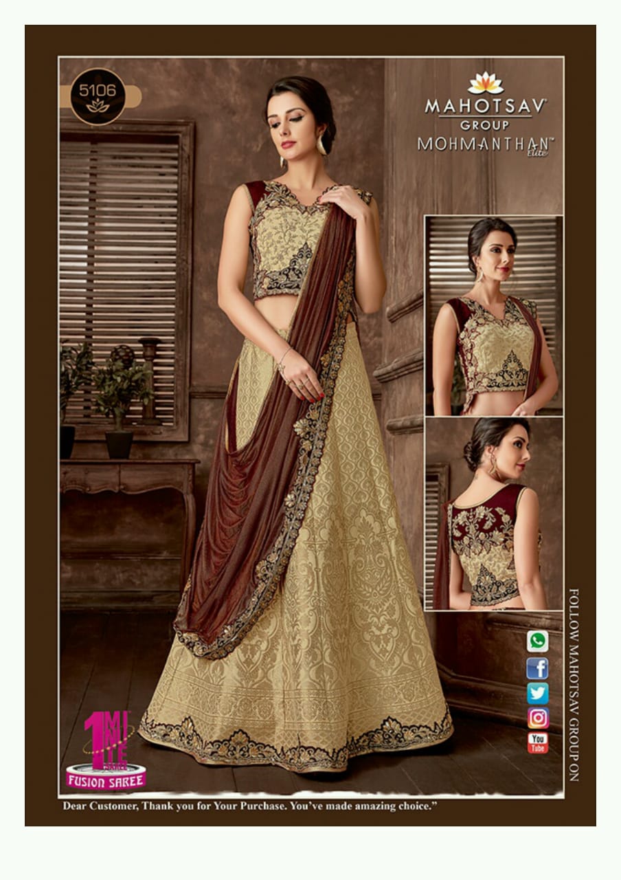 Sarabella By Mohmanthan 4707 & 5103 Series Indian Designer Wedding Collection Beautiful Stylish Fancy Colorful Party Wear & Occasional Wear Fancy Sarees At Wholesale Price