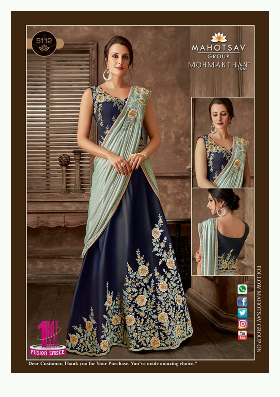 Sarabella By Mohmanthan 4707 & 5103 Series Indian Designer Wedding Collection Beautiful Stylish Fancy Colorful Party Wear & Occasional Wear Fancy Sarees At Wholesale Price