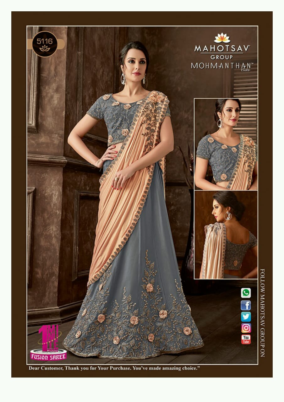 Sarabella By Mohmanthan 4707 & 5103 Series Indian Designer Wedding Collection Beautiful Stylish Fancy Colorful Party Wear & Occasional Wear Fancy Sarees At Wholesale Price