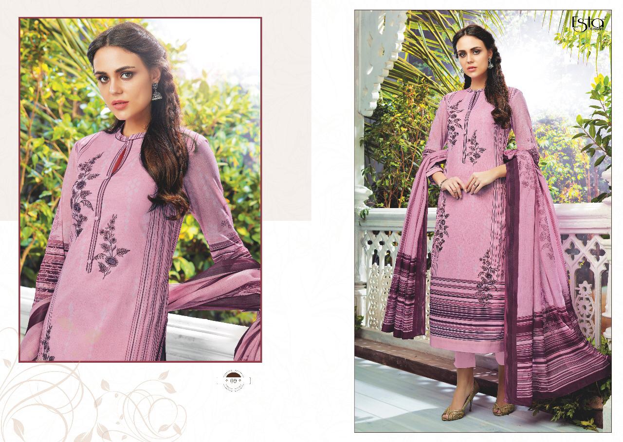 Sarah By Esta Designs 01 To 12 Series Designer Suits Beautiful Stylish Fancy Colorful Party Wear & Occasional Wear Digital Printed Cotton Cambric With Shiffli Embroidery Dresses At Wholesale Price