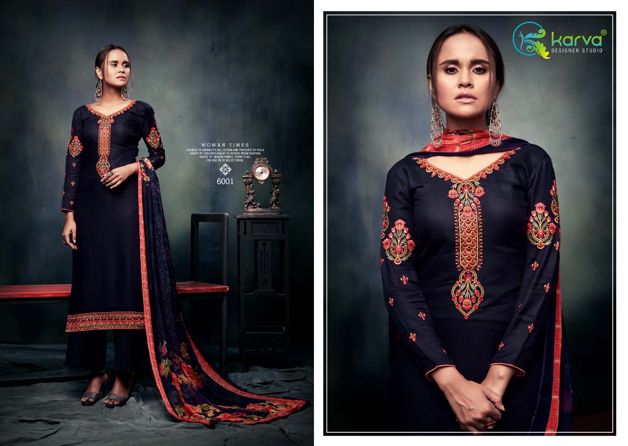 Sarah By Karva Designer Studio 6001 To 6006 Series Designer Festive Suits Collection Beautiful Stylish Fancy Colorful Party Wear & Occasional Wear Pure Viscose Pashmina Embroidered Dresses At Wholesale Price
