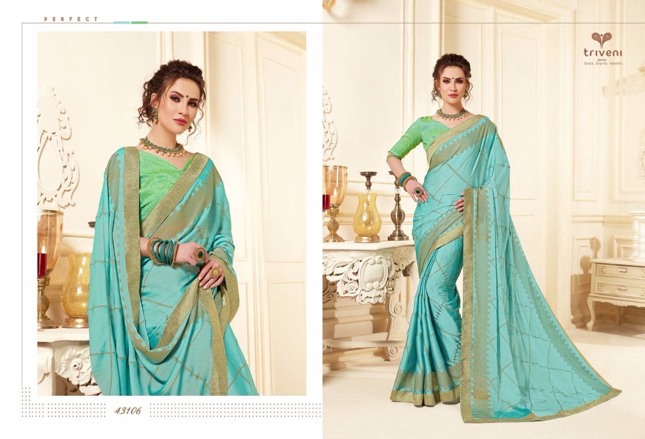Sarangi By Triveni 43101 To 43108 Series Indian Traditional Wear Collection Beautiful Stylish Fancy Colorful Party Wear & Occasional Wear Chiffon Printed Sarees At Wholesale Price