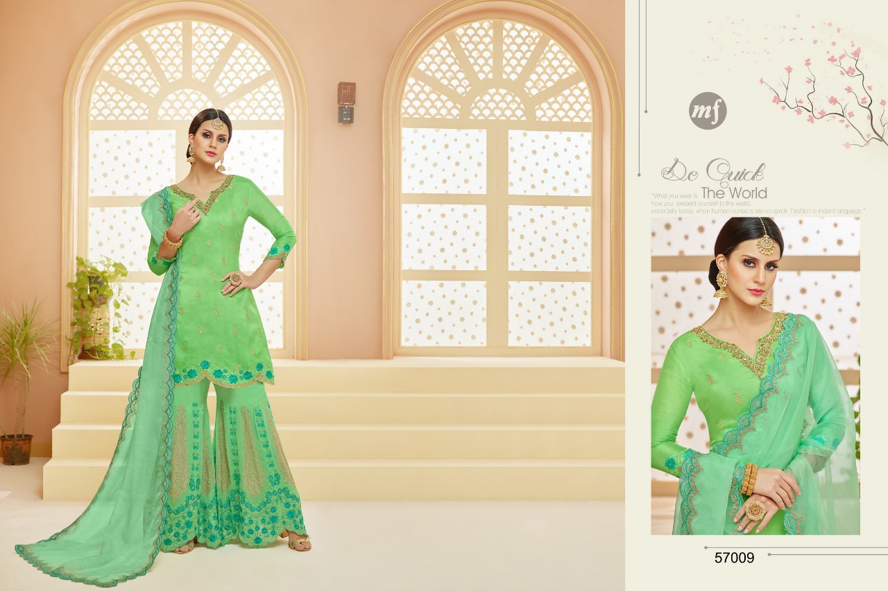 Sarara Vol-6 By Mahaveer Fashion 57006 To 57011 Series Beautiful Stylish Fancy Colorful Festive Collection Party Wear & Occasional Wear Upada Silk Embroidered Dresses At Wholesale Price