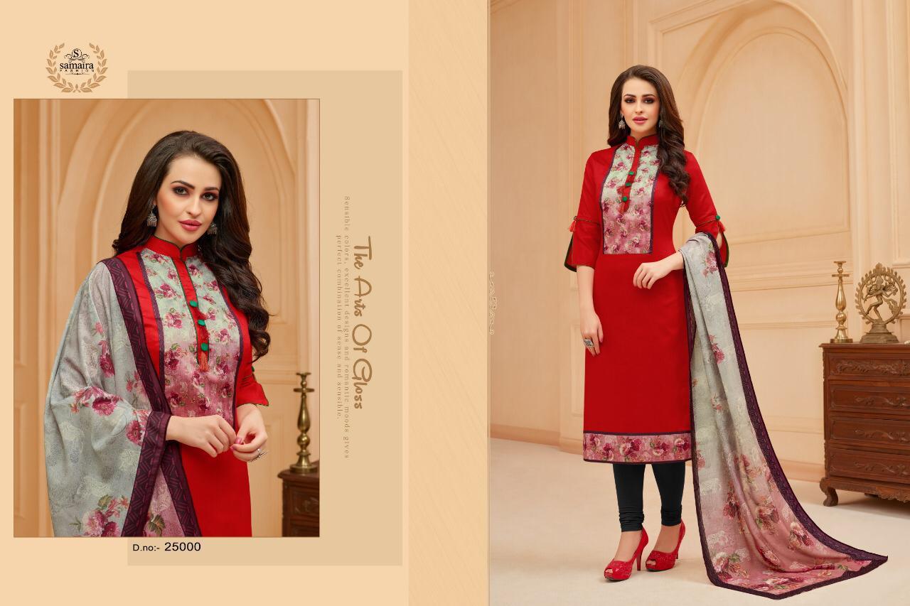 Sararara Vol-3 By Samaira Fashion 25000 To 25008 Series Beautiful Colorful Fancy Stylish Casual Wear & Ethnic Wear Glace Cotton Printed Dresses At Wholesale Price